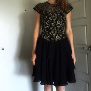 Gold lace dress!